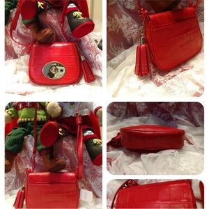 NWT Coach Liv Croc Emb Leather Crossbody Shoulder Bag 35199 Watermelon Orange